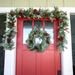 Village Lighting 24" Winter Frost Wreath -Northlight Sale Store D403193S 4