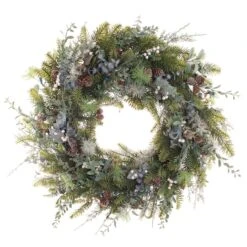 Village Lighting 30" Pre-Lit Rustic White Berry Christmas Wreath, Clear LED Lights 10 Village Lighting 30" Pre-Lit Rustic White Berry Christmas Wreath, Clear LED Lights -Northlight Sale Store D403195S 2