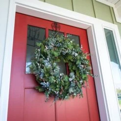Village Lighting 30" Pre-Lit Rustic White Berry Christmas Wreath, Clear LED Lights 11 Village Lighting 30" Pre-Lit Rustic White Berry Christmas Wreath, Clear LED Lights -Northlight Sale Store D403195S 3