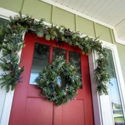 Village Lighting 24" Rustic White Berry Wreath -Northlight Sale Store D403196S 4