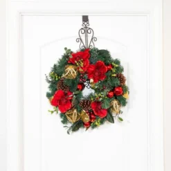 Village Lighting 24" Red Magnolia Wreath -Northlight Sale Store D403212S 4