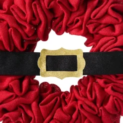 Glitzhome® 18" Christmas Red Belt Fabric Wreath 14 Glitzhome® 18" Christmas Red Belt Fabric Wreath -Northlight Sale Store D444197S 6