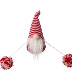 Glitzhome® 6ft. Red & White Fabric Christmas Gnome Garland, 2ct. -Northlight Sale Store D445245S 5