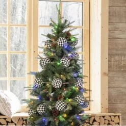 Glitzhome® 6ft. Black & White Plaid Fabric Garland, 2ct. -Northlight Sale Store D445246S 3