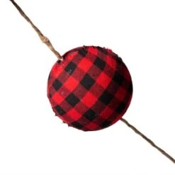 Glitzhome® 6ft. Red & Black Plaid Fabric Garland, 2ct. -Northlight Sale Store D445248S 5