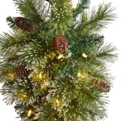 5ft. Pre-Lit LED Holiday Decorated Lamp Post With Faux Greenery In Decorative Container -Northlight Sale Store D478687S 4