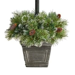 5ft. Pre-Lit LED Holiday Decorated Lamp Post With Faux Greenery In Decorative Container -Northlight Sale Store D478687S 6