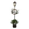 5ft. Pre-lit LED Holiday Decorated Lamp Post With Greenery In Decorative Planter