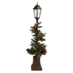 5ft. Pre-Lit LED Holiday Decorated Lamp Post With Greenery & Ornaments -Northlight Sale Store D478689S 3
