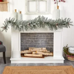 6ft. Pre-Lit LED Frosted Christmas Garland With Pinecones -Northlight Sale Store D478766S 5