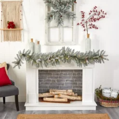 6ft. Pre-Lit LED Frosted Christmas Garland With Pinecones -Northlight Sale Store D478766S 6