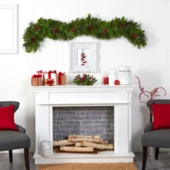 6ft. Pre-Lit LED Colorado Fir Christmas Garland With Berries & Pinecones -Northlight Sale Store D478767S 7