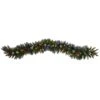 6ft. Pre-Lit LED Snow Tipped Extra Wide Christmas Garland With Pinecones & Berries