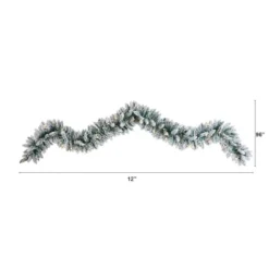 9ft. Pre-Lit LED Flocked Artificial Christmas Garland -Northlight Sale Store D478772S 2