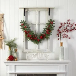 3ft. Pines, Red Berries & Pinecones Christmas Garland -Northlight Sale Store D478776S 3