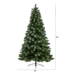 8ft. Unlit Snowed French Alps Mountain Pine Artificial Christmas Tree With Pinecones -Northlight Sale Store D478797S 2