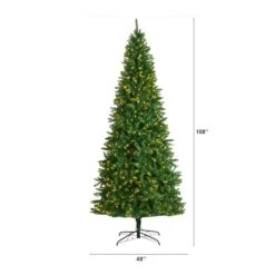9ft. Pre-Lit Green Valley Fir Artificial Christmas Tree, Clear LED Lights -Northlight Sale Store D478799S 2