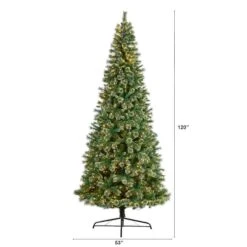 10ft. Pre-Lit Wisconsin Snow Tip Pine Artificial Christmas Tree, Clear LED Lights -Northlight Sale Store D478802S 2