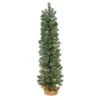 3ft. Pre-Lit Green Pine Artificial Christmas Tree With Burlap Base, Warm White Lights