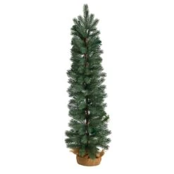 3ft. Pre-Lit Green Pine Artificial Christmas Tree With Burlap Base, Warm White Lights -Northlight Sale Store D478806S 3