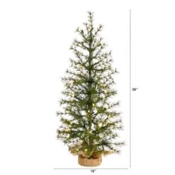 3ft. Pre-Lit Artificial Christmas Tree In Burlap Base, Clear LED Lights 13 3ft. Pre-Lit Artificial Christmas Tree In Burlap Base, Clear LED Lights -Northlight Sale Store D478823S 2