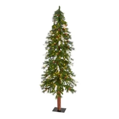 6ft. Pre-Lit Alpine Artificial Christmas Tree, Warm White LED Lights