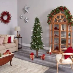 6ft. Pre-Lit Alpine Artificial Christmas Tree, Warm White LED Lights -Northlight Sale Store D478826S 10