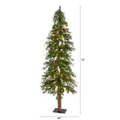 6ft. Pre-Lit Alpine Artificial Christmas Tree, Warm White LED Lights -Northlight Sale Store D478826S 2