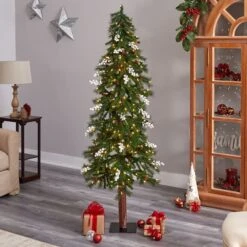 6ft. Pre-Lit Alpine Artificial Christmas Tree, Warm White LED Lights -Northlight Sale Store D478826S 7