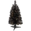 2ft. Pre-Lit Black Artificial Christmas Tree, Warm White LED Lights