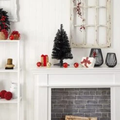 2ft. Pre-Lit Black Artificial Christmas Tree, Warm White LED Lights 21 2ft. Pre-Lit Black Artificial Christmas Tree, Warm White LED Lights -Northlight Sale Store D478851S 10