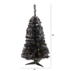 3ft. Pre-Lit Black Artificial Christmas Tree, Warm White LED Lights -Northlight Sale Store D478852S 2