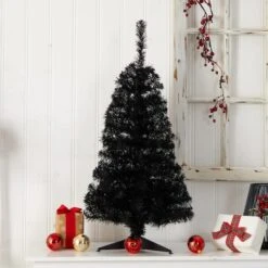 3ft. Pre-Lit Black Artificial Christmas Tree, Warm White LED Lights -Northlight Sale Store D478852S 8