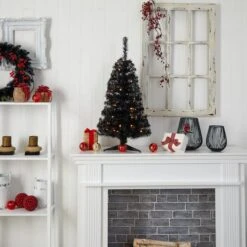 3ft. Pre-Lit Black Artificial Christmas Tree, Warm White LED Lights -Northlight Sale Store D478852S 9