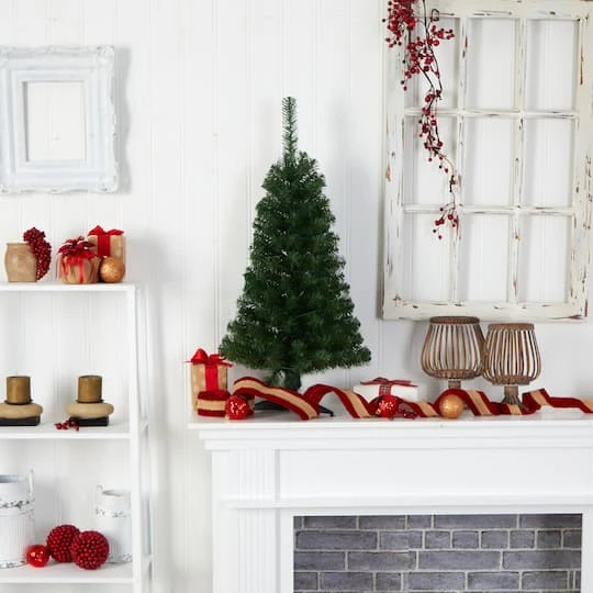 3ft. Pre-Lit Green Artificial Christmas Tree, Warm White LED Lights 11 3ft. Pre-Lit Green Artificial Christmas Tree, Warm White LED Lights - Image 11