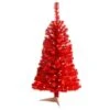 3ft. Pre-Lit Red Artificial Christmas Tree, Warm White LED Lights