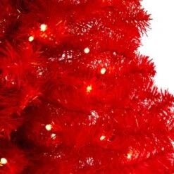 3ft. Pre-Lit Red Artificial Christmas Tree, Warm White LED Lights 15 3ft. Pre-Lit Red Artificial Christmas Tree, Warm White LED Lights -Northlight Sale Store D478855S 4