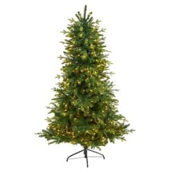 6ft. Pre-Lit Montreal Spruce Artificial Christmas Tree, White LED Lights
