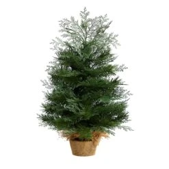 2ft. Pre-Lit Artificial Christmas Tree In Burlap Base, Warm White LED Lights -Northlight Sale Store D478875S 3