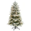 4ft. Pre-Lit Flocked North Carolina Fir Artificial Christmas Tree, Clear Lights