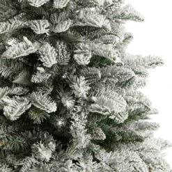 4ft. Pre-Lit Flocked North Carolina Fir Artificial Christmas Tree, Clear Lights -Northlight Sale Store D478882S 5