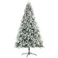 9ft. Pre-Lit Flocked South Carolina Spruce Artificial Christmas Tree, Clear LED Lights -Northlight Sale Store D478883S 3