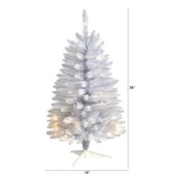 3ft. Pre-Lit White Artificial Christmas Tree, Warm White LED Lights -Northlight Sale Store D478905S 2