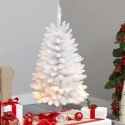 3ft. Pre-Lit White Artificial Christmas Tree, Warm White LED Lights -Northlight Sale Store D478905S 7