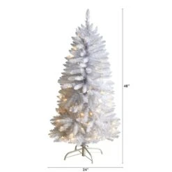 4ft. Pre-Lit White Artificial Christmas Tree, Warm White LED Lights -Northlight Sale Store D478906S 2