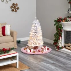 4ft. Pre-Lit White Artificial Christmas Tree, Warm White LED Lights -Northlight Sale Store D478906S 7