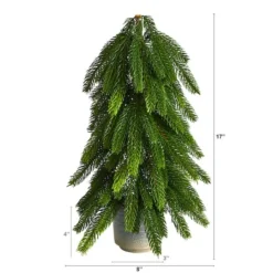 17" Unlit Artificial Pine Tree In Decorative Planter -Northlight Sale Store D478919S 2
