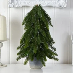 17" Unlit Artificial Pine Tree In Decorative Planter -Northlight Sale Store D478919S 3