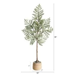 3ft. Unlit Frosted Pine Artificial Christmas Tree In Decorative Planter -Northlight Sale Store D478921S 2