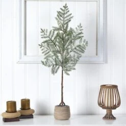 3ft. Unlit Frosted Pine Artificial Christmas Tree In Decorative Planter -Northlight Sale Store D478921S 4
